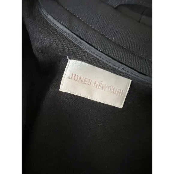 Jones New York black double breasted wool trench coat. L/XL - Picture 7 of 9